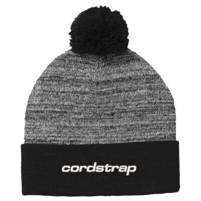 Cordstrap Embroidered - Heather Pom Pom Beanie Thumbnail